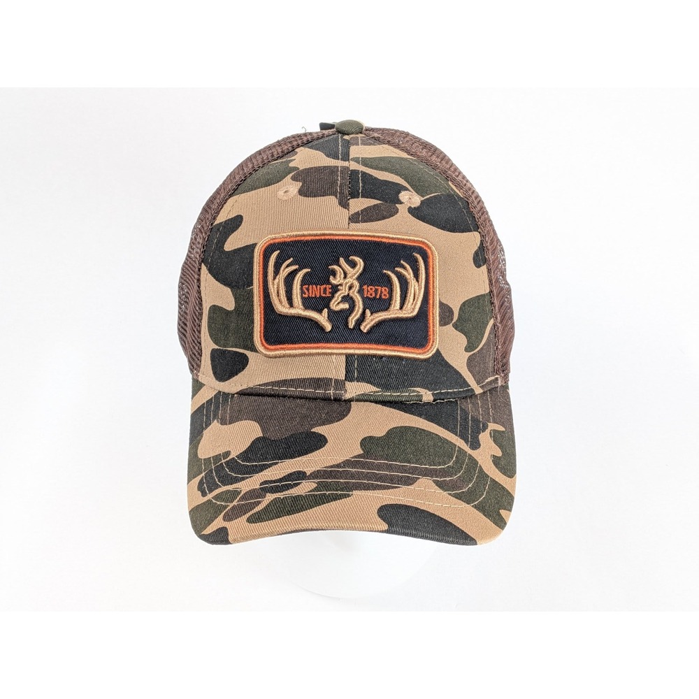 Browning Baseball Cap Camo Trucker Hat Brown Green Tan Orange 308299881 NWT